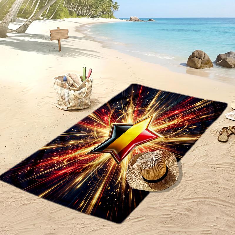 Belgien Fußball Druck Strandtuch Schnelltrocknend Super Saugfähig Weich Badetuch zum Schwimmen Strand Reisen Fan Souvenir Geschenk