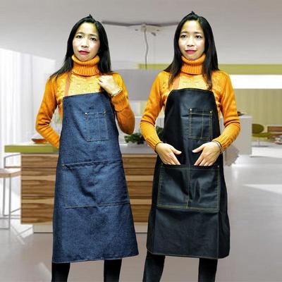 Unisex Nordic Denim Apron with Multi-Pockets for Kitchen and Home