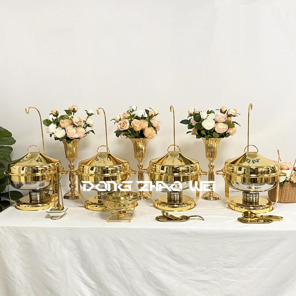 Vierblättriger Klee Gold Heißtopf mit Deckel & Ständer - 4L & 8L Größen