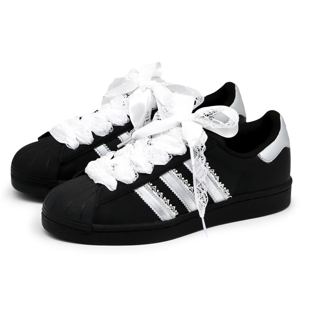 adidas Oryginalne SUPERSTAR Crow Manufacturing, Jasnosrebrne Ballet 2.0 Niskie Buty Skateboardowe Unisex Czarne Srebrne EG4959(Zespół52-)