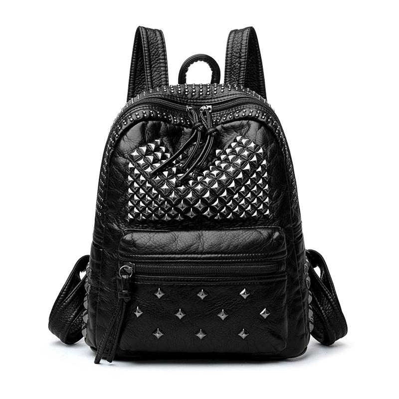 Rivet PU Backpack Women Travel Backpack