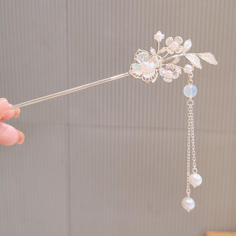 Lily of the valley ancient style walking hairpin high sense classical pearl hanfu hairpin hairpin summer cheongsam disc hair hairpin