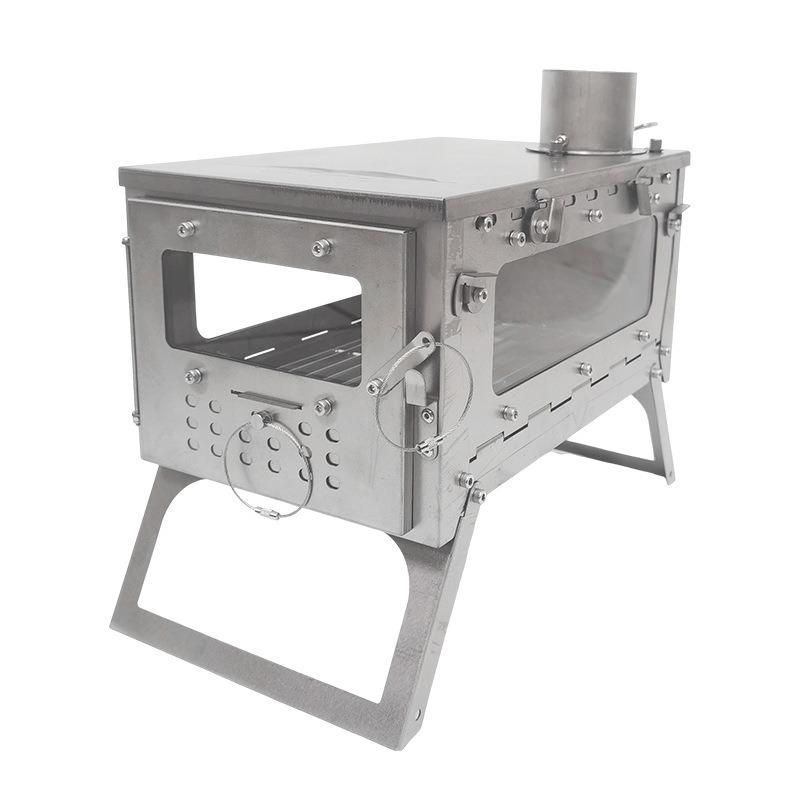 WT-star Stainless Steel Foldable Wood Stove for Outdoor Camping and Hiking