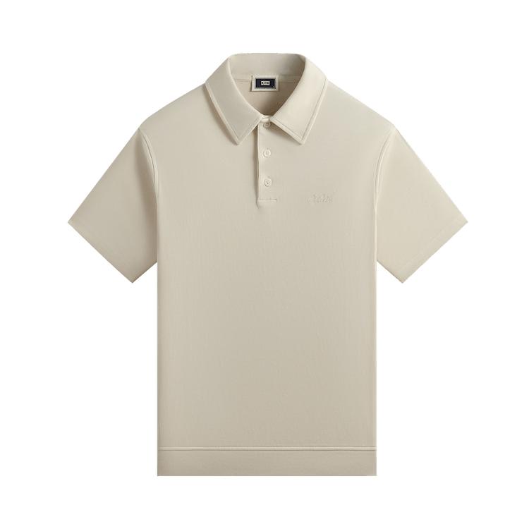 Kith Crystal Wash Interlock Graham Polo Sandrift Men Tops Cream KHM032022-104