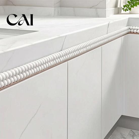 Decorative Mirror Border Strip Flexible Wall Molding Trim, Easy Peel And Stick Self-Adhesive Molding, 3D DIY Furniture Edge Guard Beaded Design