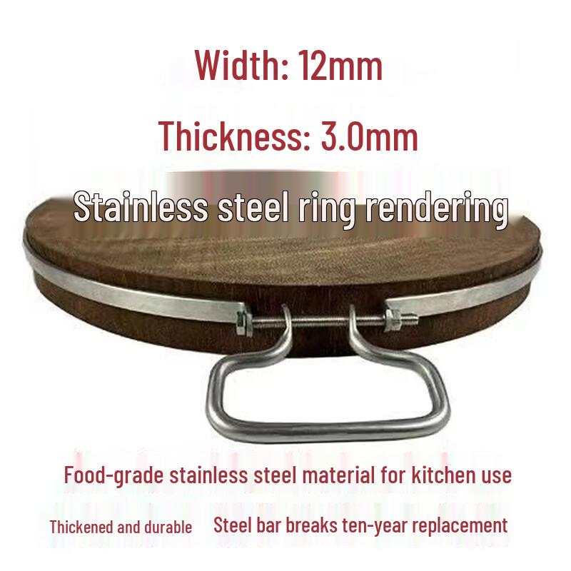 Schneidebrett aus Edelstahl mit Anti-Riss-Ring und Griff