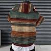 Men Plus Size Green Brown White Tie Dye Printed Long Sleeve Drawstring Hoodie Kangaroo Pocket Pullover