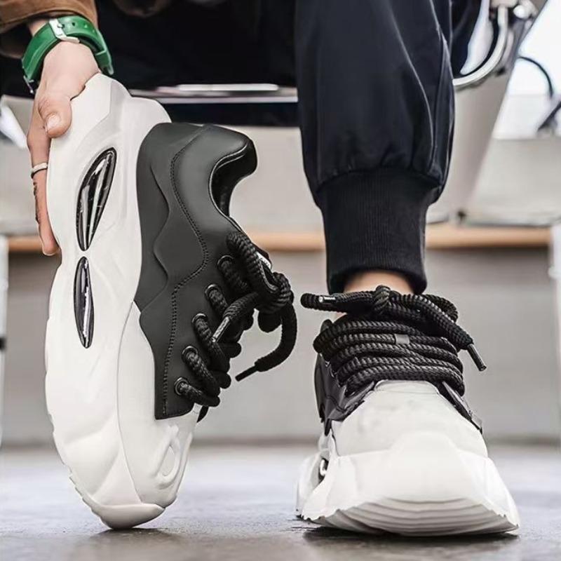 2025New Mens Platform Sneakers Designer Sneakers for Men Microfiber Leather Upper Height Increased Platform Casual Shoes