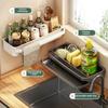 Drain Rack Kitchen Sink Organizer Self-Draining Shelf Sponge Holder Dishcloth Faucet Storage Soap Drainer Kitchen Accessories