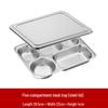 304 Stainless Steel 5-Compartment Lunch Tray