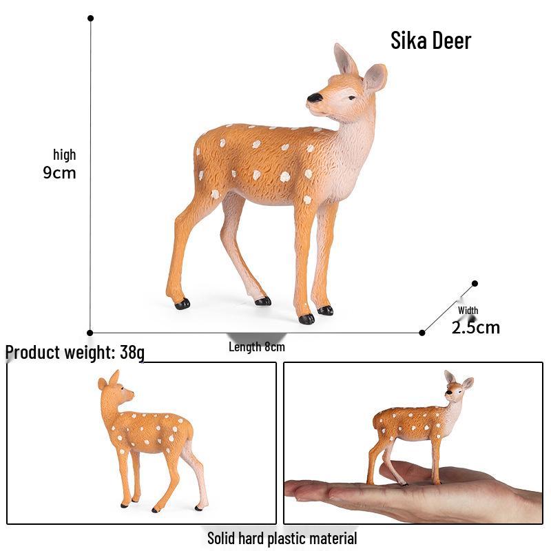 Cross-Solid Animal Simulation: White-Tailed Deer, Elk, Sika Deer Ornament - Christmas Toy Decoration