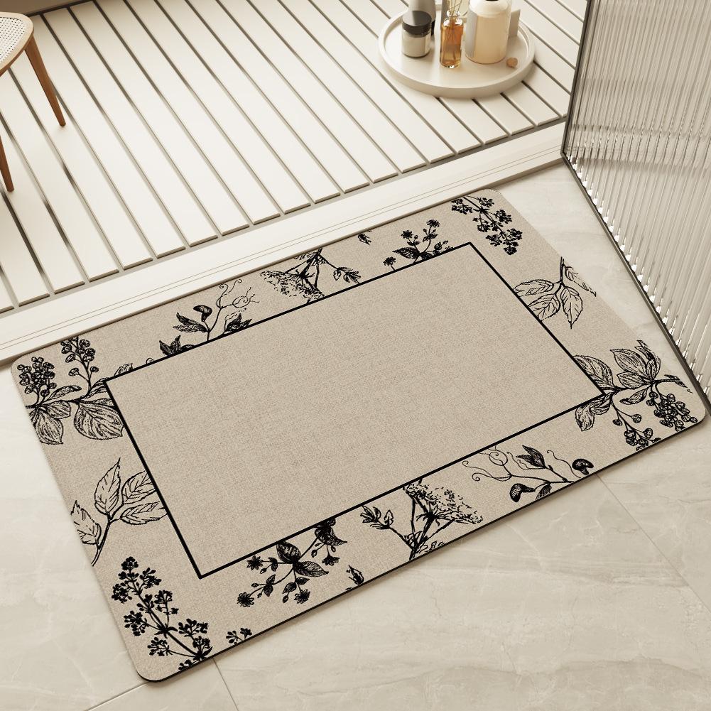 Bathroom Mat Toilet Diatom Mud Absorbent Mat Toilet Toilet Door Carpet Entry Door Non-slip Soft Mat