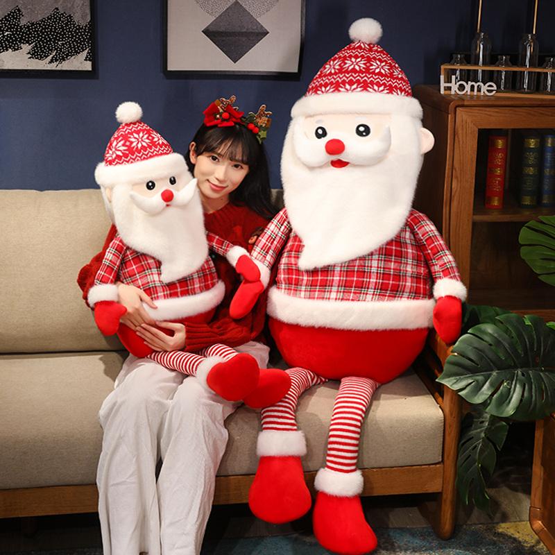 150cm Kawaii Large Santa Plush Doll Long Legs Soft Huggable Christmas Gift For Boys Girls Home Decor