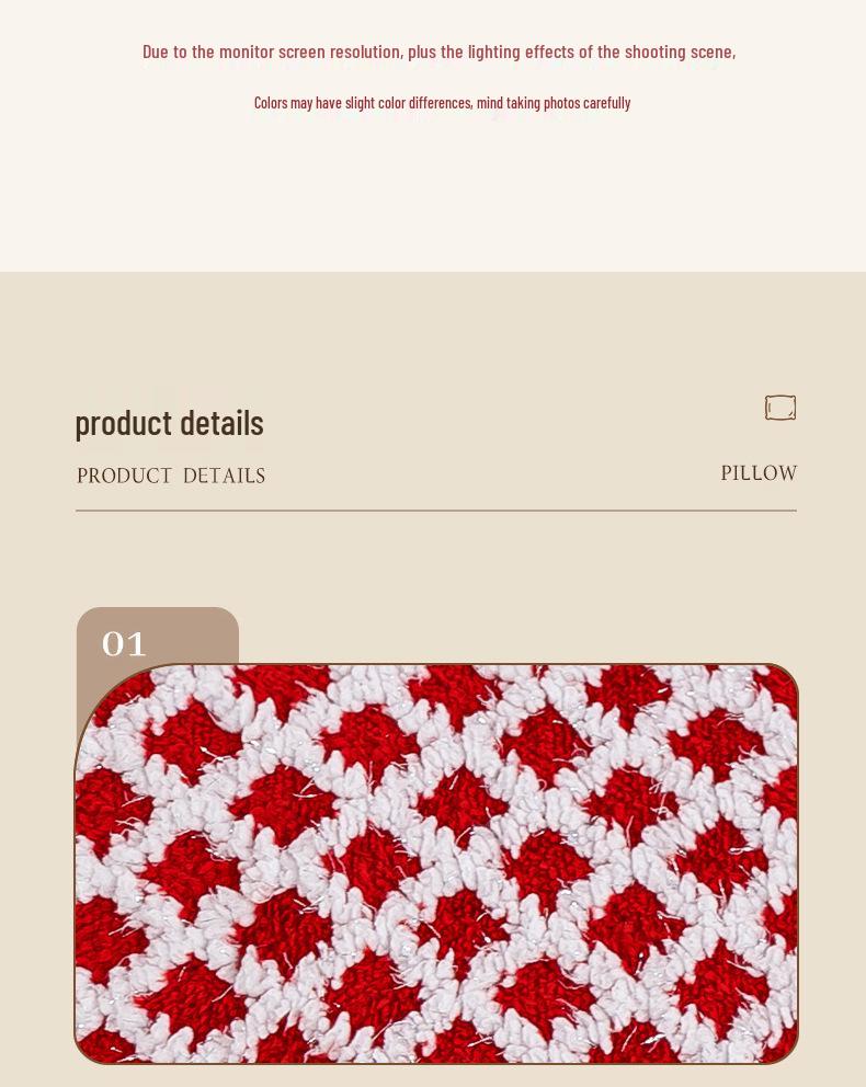 Diamond Check Jacquard Plush Christmas Pillowcase - Decorative Cushion Cover for Living Room, Bedroom, Sofa