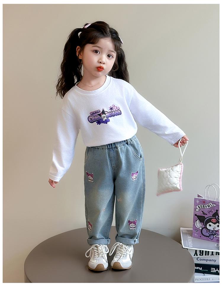Kuromi Girls' Loose Fit Jeans, Spring/Autumn 2025 Fashionable Style