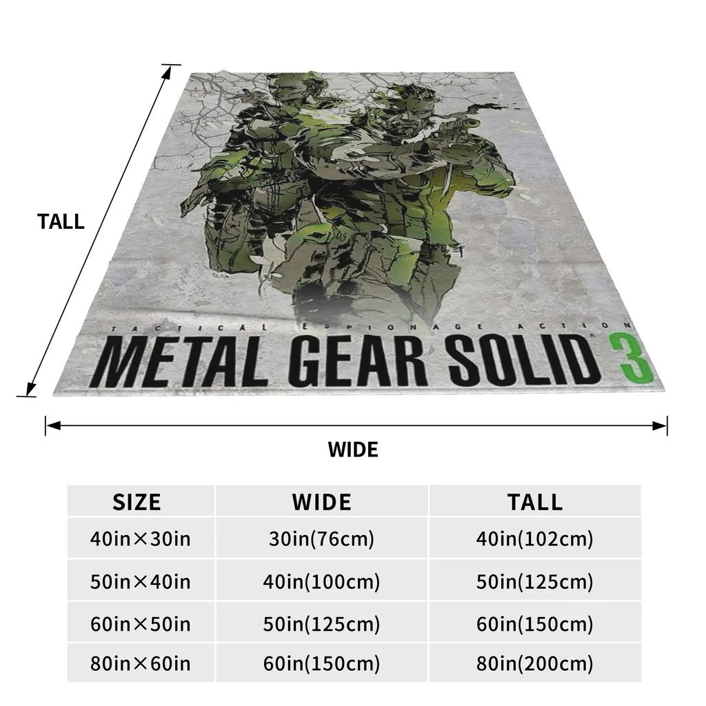Flannel Throw Blanket MGS1 Solid Snake Game Metal Gear Warm Plush Blankets Soft Bedding for Bed Living room Home Travel Sofa