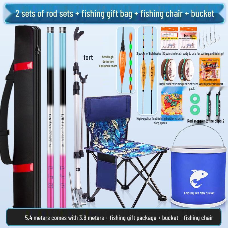 Beginner's Multi-Section Fishing Rod Set with Gear and Tackle Supplies