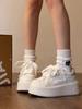 Baskets blanches à semelles épaisses pour femmes: Chaussures à plateforme automne 2025, Style sportif décontracté polyvalent augmentant la hauteur