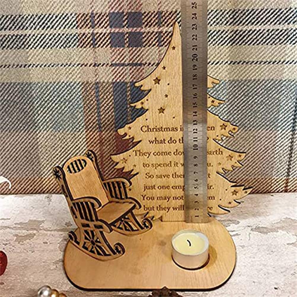 Christmas Remembrance Candle Ornament Wooden Candle Holder to Remember Loved Ones Christmas Table