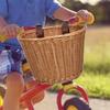 Cestino per bicicletta in rattan intrecciato, cestino anteriore per manubrio, cestino per bicicletta impermeabile rimovibile, borsa portabici per bambini