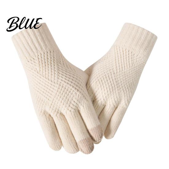 Touch Screen Knit Gloves for Cold Weather Knitted Touchscreen Men Women Winter Warm Thermal Gloves Thickened Soft Acrylic Cycling Plush Lining