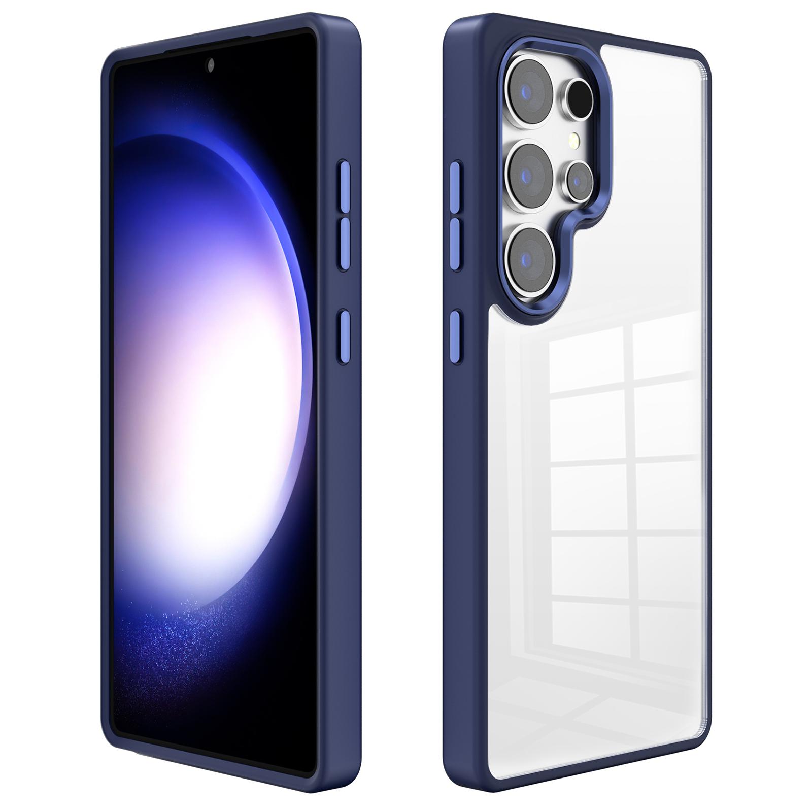 

Для Samsung Galaxy S25 Ultra Чехол ТПУ+Акрил Прозрачная Задняя Крышка Телефона Navy Blue