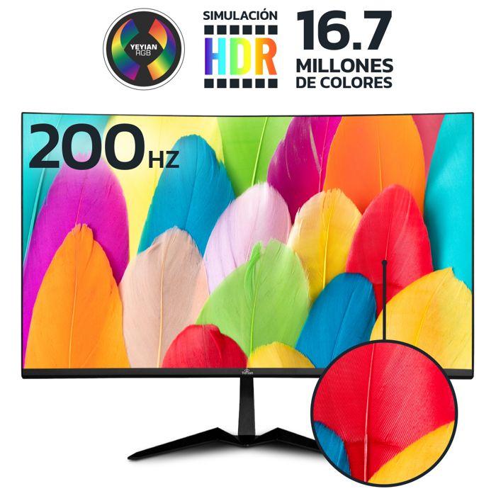 Moniteur de jeu incurvé YEYIAN 23,8 pouces Sigurd HDMI Displayport, 200 Hz, temps de réponse de 1 ms