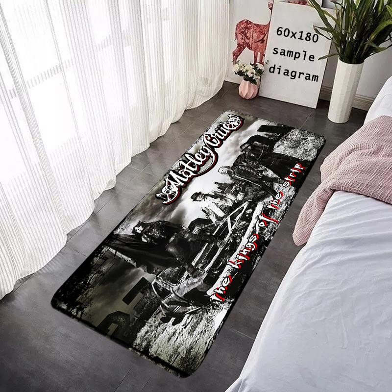 Doormat Flannel Floor Mat M-Motley Crue Indoor Foot Rug Cozy Bedside Mats Kitchen Corridor Water Absorbent Carpet Balcony Decor