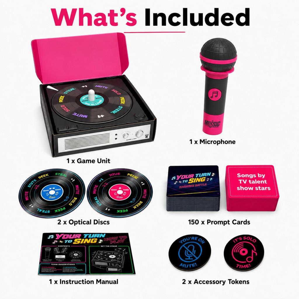 Gioco Karaoke Battaglia Grabthemic con Microfono Interattivo per Divertimento in Festa