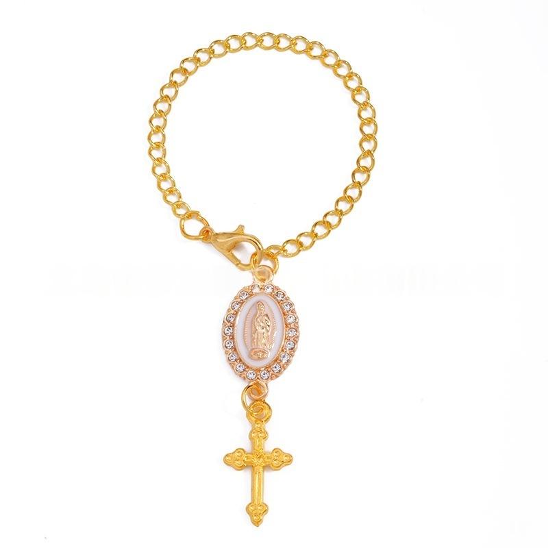 1Pcs Jewelry Decoration Cross Catholic Steering Wheel Charm Accessory Keychain Unique Design Car Ornament