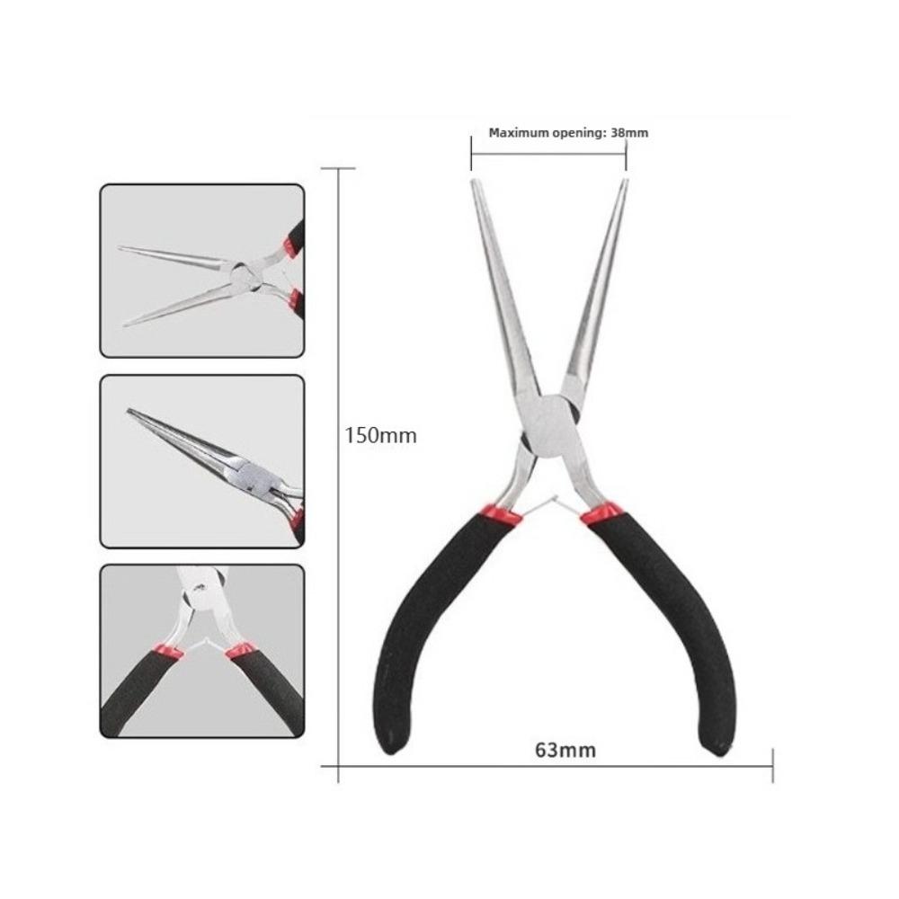 MiniLong Nose Pliers Jewelry 1.5inch Pliers with Flat Round Nose&Cutter for DIY Craft Hairpin MakingWire Bending Repair HandTool