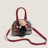 Zusammenklappbare PU-Schultertasche Hello Kitty mit rotem Karomuster für den täglichen Gebrauch