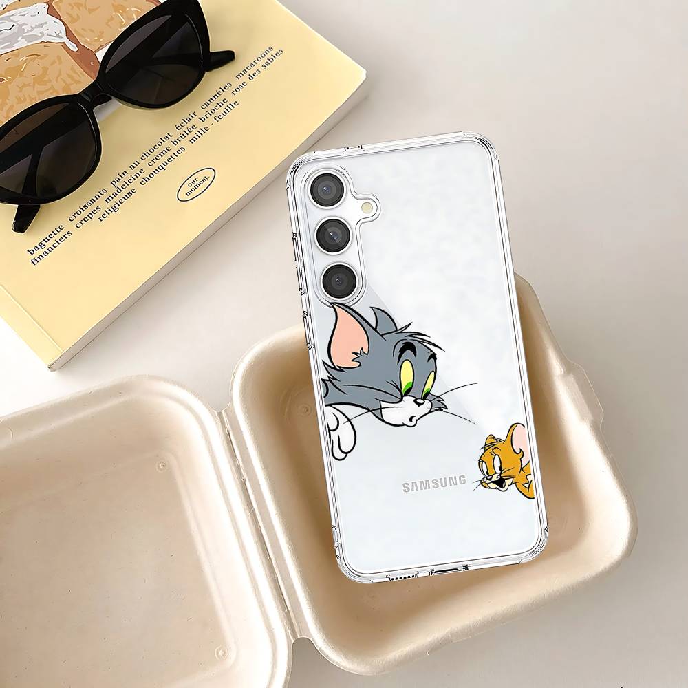 Coque de téléphone mignonne Jerry et Tom Pour Samsung Galaxy Coque transparente A52 A12 A51 S21 Edge S22ULTRA S23 S24 S20LITE Plus Ultra