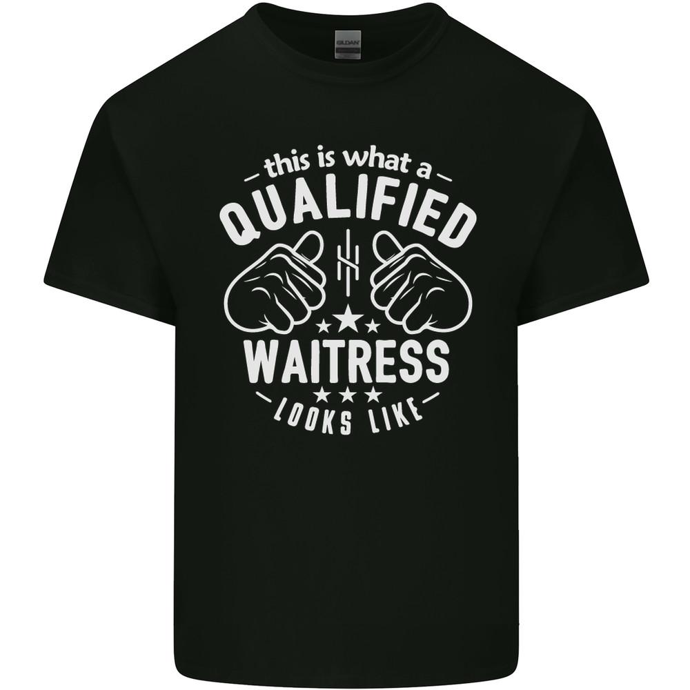 A Qualified Waitress Looks Like Mens Light Cotton T-Shirt