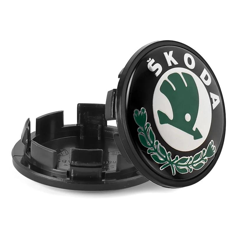 4Pcs 56mm Car Wheel Center Caps Hub Cap Covers Emblem Styling For Skoda Octavia Kodiaq Fabia Rapid Superb A5 A7 2 Kamiq Karoq