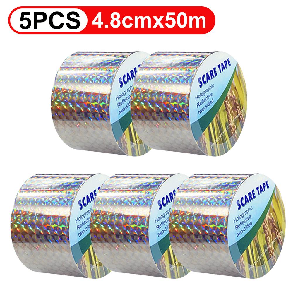 Bird Scare Tape Reflective Bird Tape Double Side Bird Repellent Flash Tape for Scare Pigeon Gulls Crows for Garden Farm