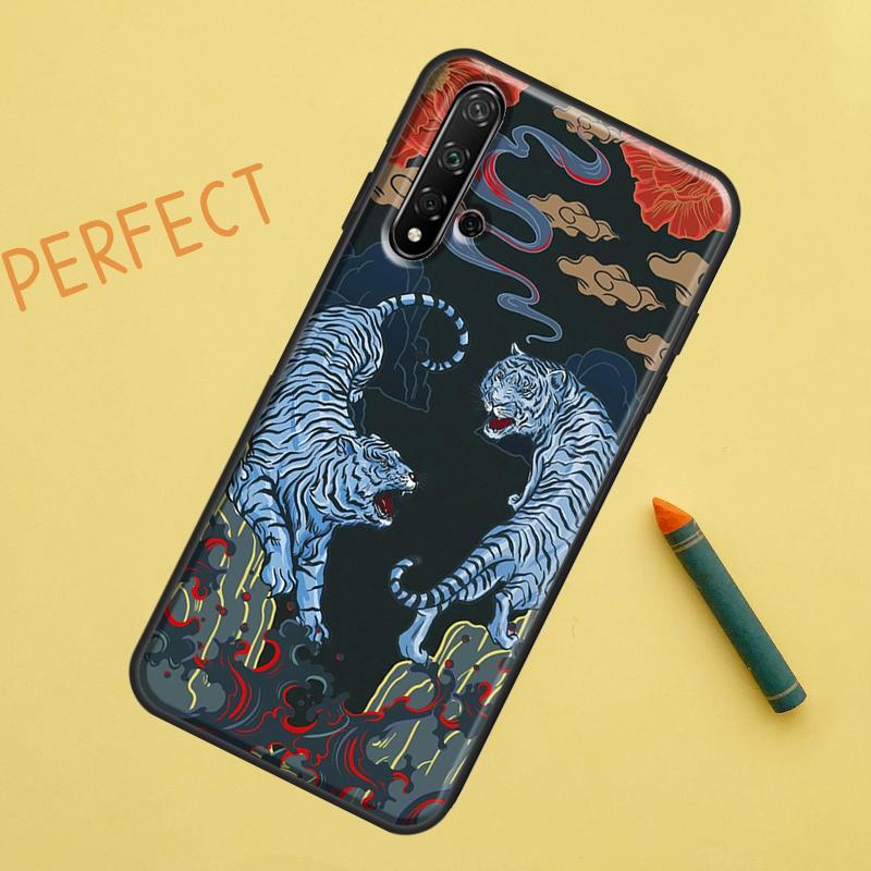 Tiger Red Sun Japan Art For Huawei Nova 5T 9 10 SE 7i 8i 11i 12i Y60 Y61 Y70 Y72 Y73 Y90 Y91 P20 P30 P40 Lite Case
