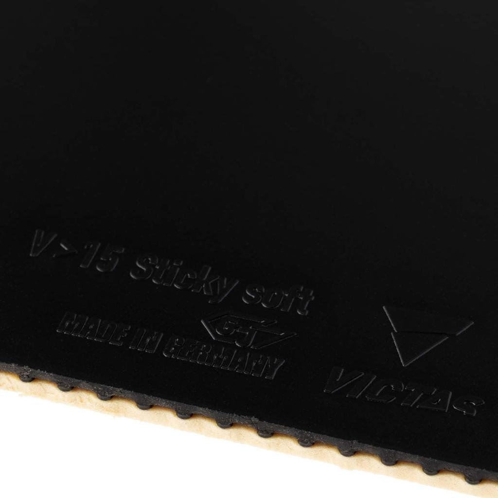 Victas Table Tennis Rubber Sticky Slightly High Energy 200130 V>15 Soft, Adhesive, Tension, Black, 2.0,