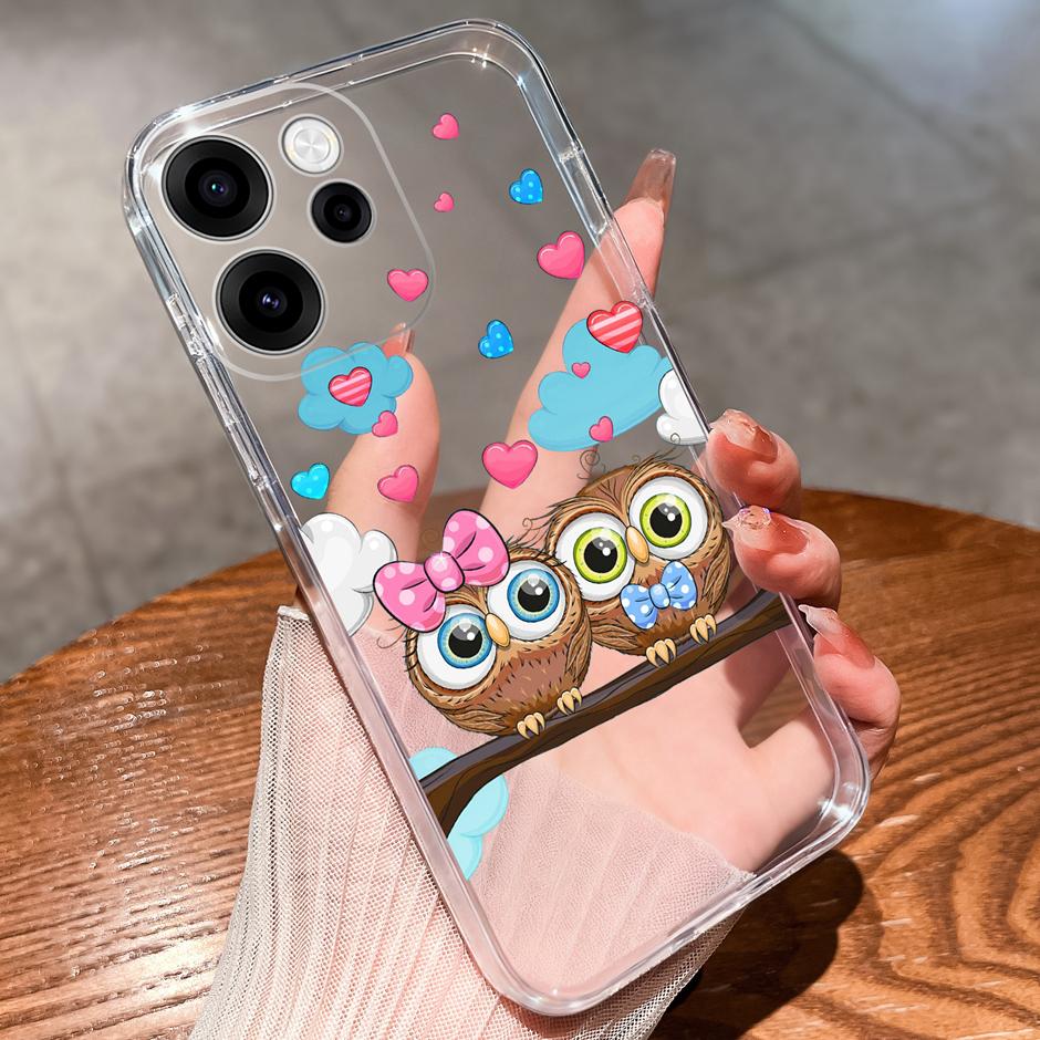Cases For OPPO Reno15 15F 15Pro Cute Girl Love Heart Lightweight Simplicity Soft Transparent Housing For Reno 15F 15 Pro Capa