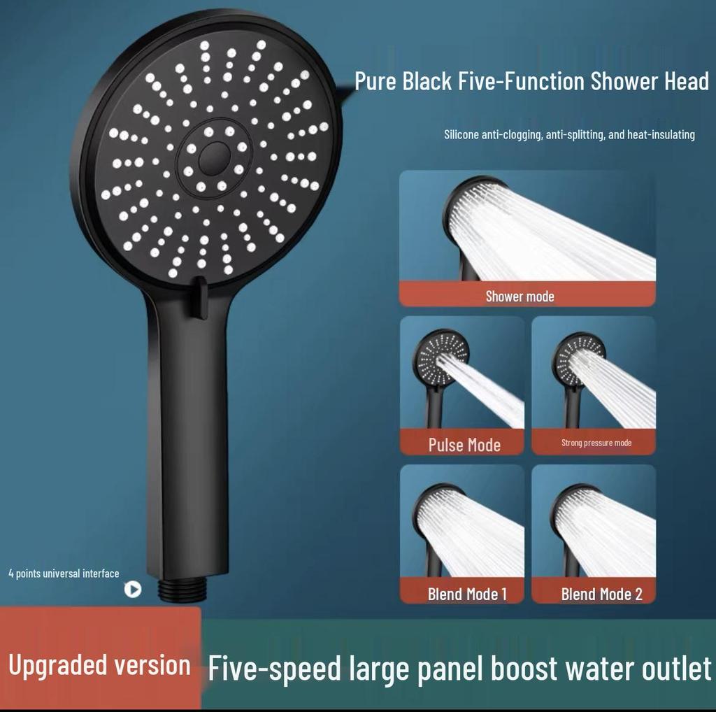 Five-Speed Adjustable Handheld Pressurized Shower Head Set