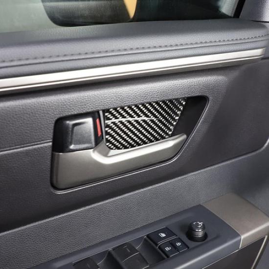 Carbon Fiber Interior Door Handle Bowl Cover Trim Fits For Toyota Tundra