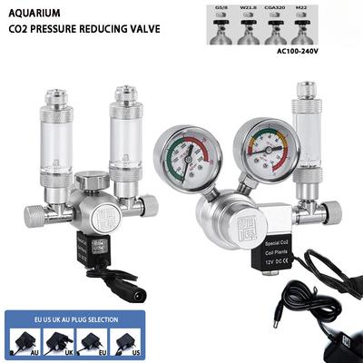 Ρυθμιστής CO2 Ενυδρείου Ηλεκτρομαγνητική Βαλβίδα Μετρητής Φυσαλίδων Σύστημα Ελέγχου CO2 Ενυδρείο Φυτών Νερού Γυάλινο Δοχείο Βαλβίδα Μείωσης Πίεσης CO2