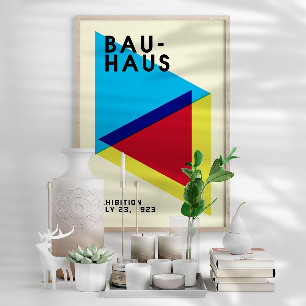 Bauhaus Exhibition Vintage Art Print Poster Vintage Oil Painting Wall Painting