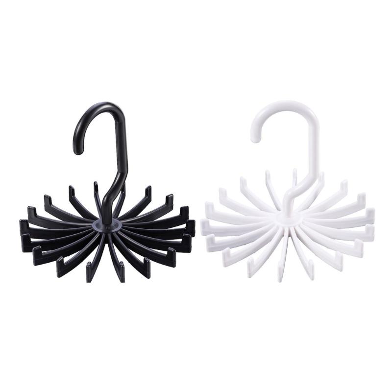 Belt Hanger Scarf Tie Rack Holder for Closet 360 Degree Rotating Clothes Hangers with 18 Claws for Hanging Scarf Towels