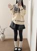 Fair Isle Retro Doll Collar Embroidered Knit Cardigan for Women - Cozy Autumn/Winter Sweater Coat