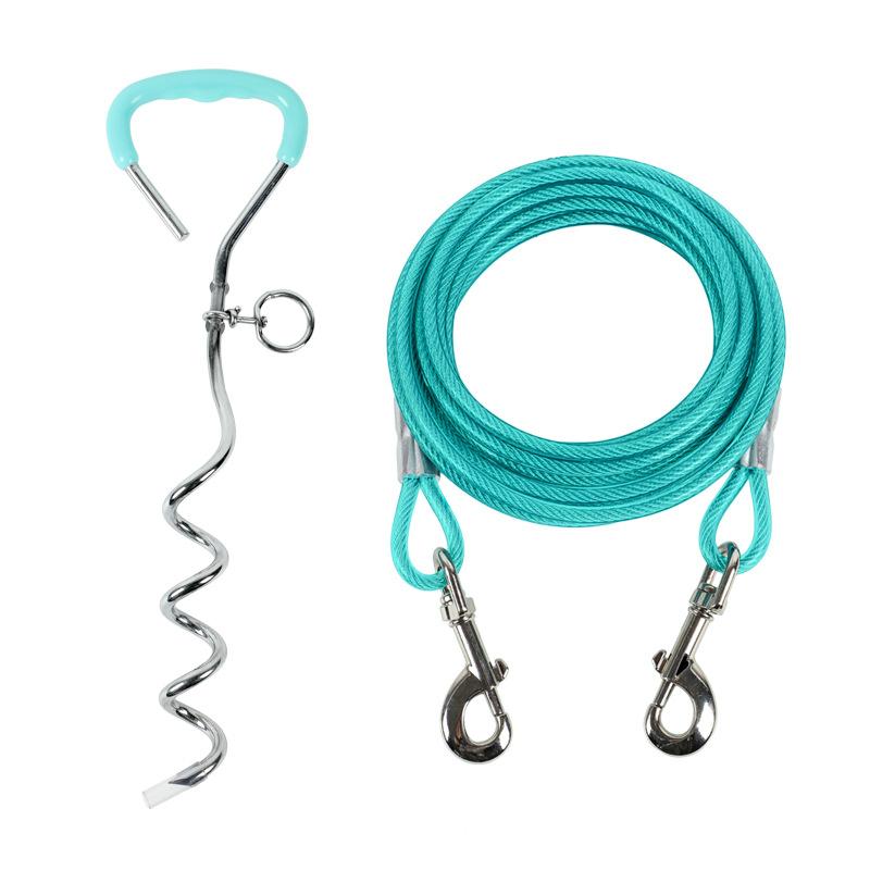 Pet leash dog leash dog pile wire rope tether dog leash ground nail outdoor pet products