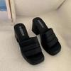 Sandals Summer New Style 2025 High Heels Waterproof Platform Height Increasing Sponge Cake Heels Cool Slippers Women's Slippers