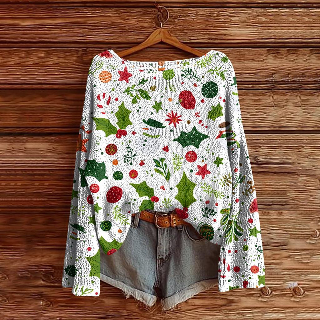 Women's Round Neck Lightweight Sweater Casual Long Sleeve Knit Pullover