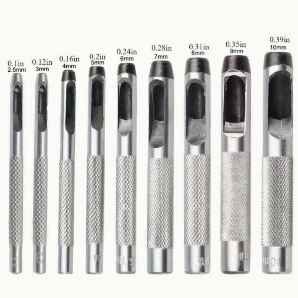 MultiSize Alloy Steel Punching Rod Set Punching Drill For Precise Hole Cutting In Leather Crafting And DIY Projects