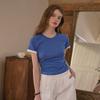 Simpeulleteulo Sr_Patchwork Fake Two Slim Top_2Color